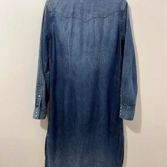 Polo Ralph Lauren Western Denim Knee Length Shirt Dress [size M] - Picture 9 of 12